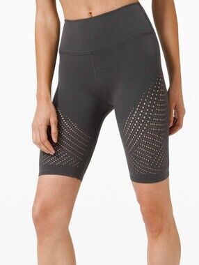 Lululemon Gray High Rise Reveal Shorts Digital Rain